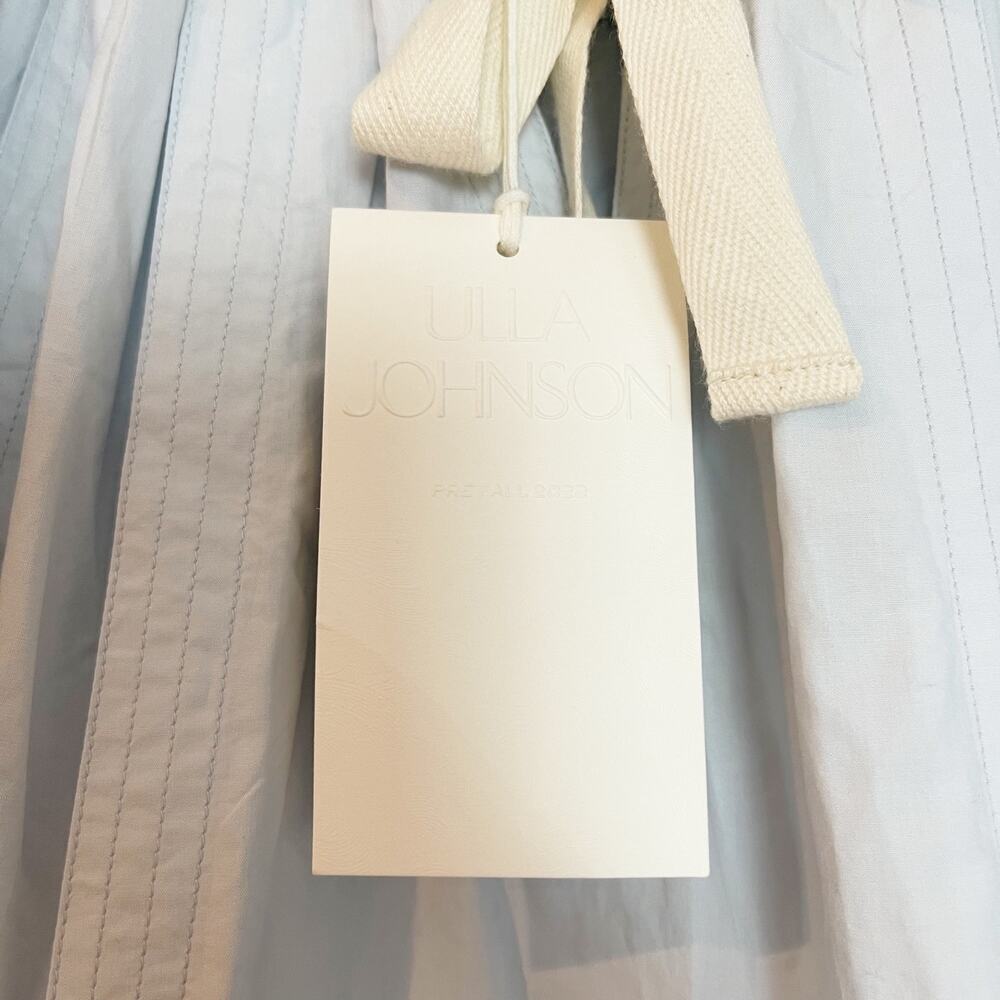 Ulla Johnson Mae Mini Dress Sea Glass Poplin Babydoll Pleated Women's Size 6 NWT - Picture 8 of 13